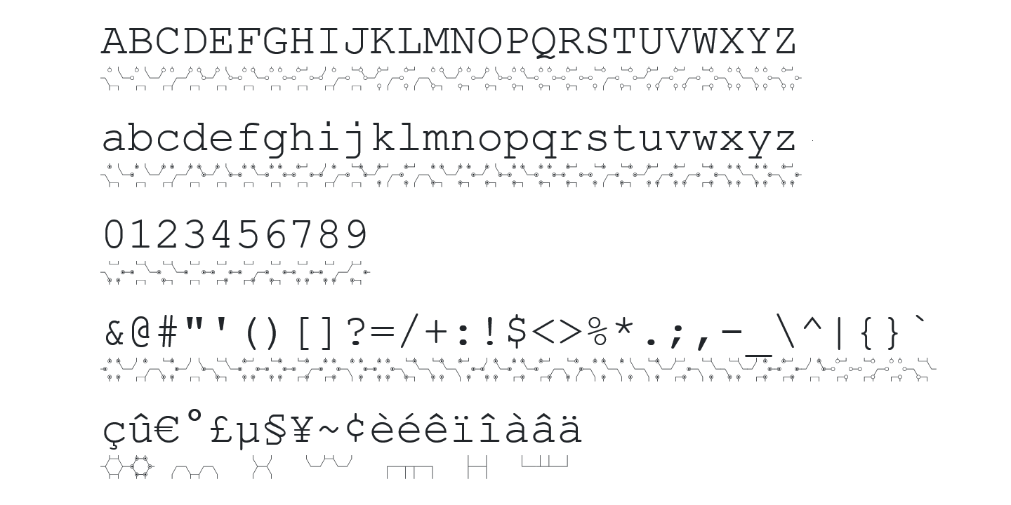 Пример шрифта Hex Braille Regular